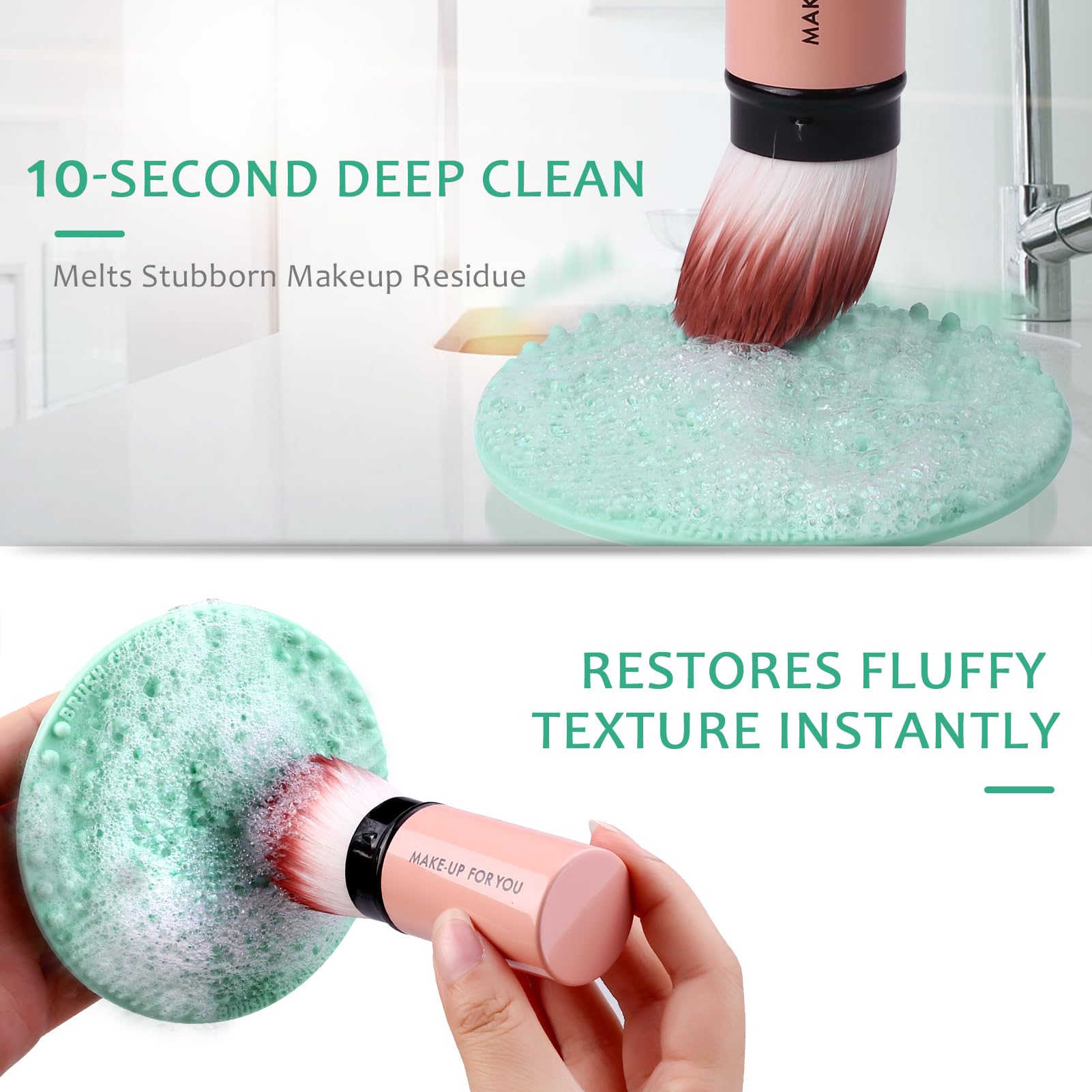 Norate tapis-nettoyant-brosses-silicone: surface texturée qui déloge facilement les résidus.