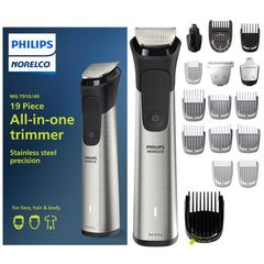 Kit Norelco MG7910: ensemble 19 accessoires pour visage et corps, polyvalent.