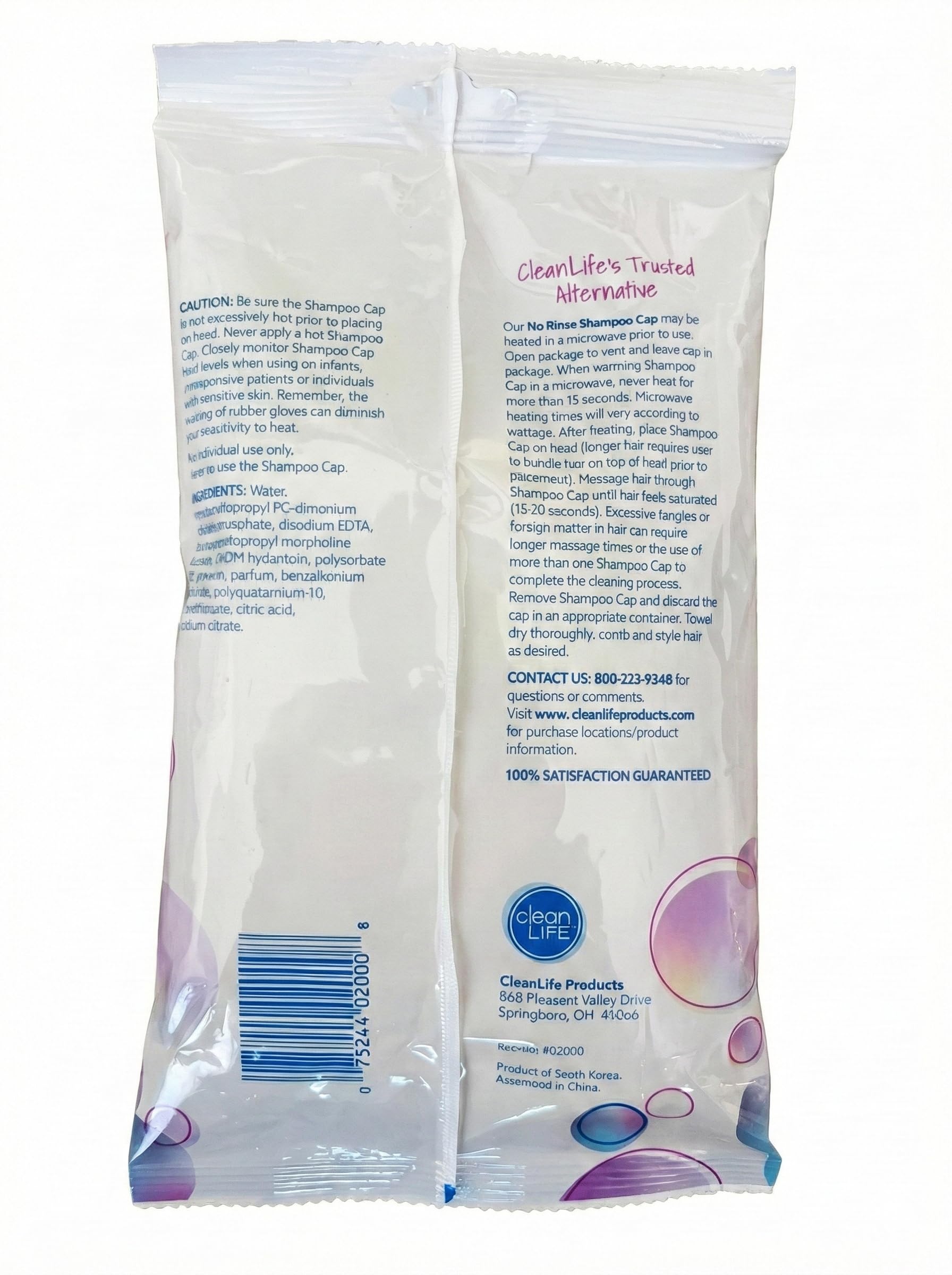 No-Rinse Cleanlife Cap: usage en voyage sans lavabo.
