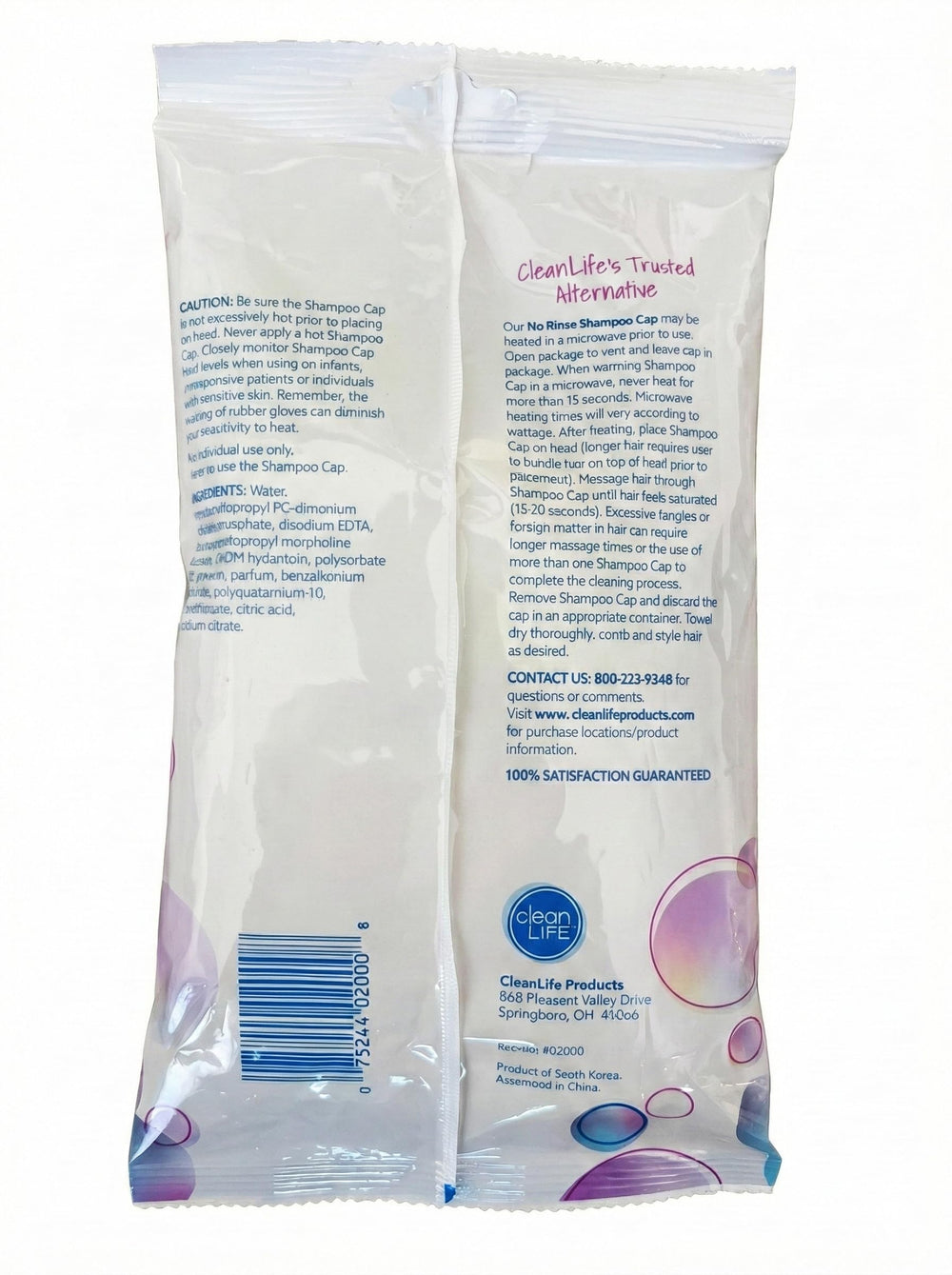 No-Rinse Cleanlife Cap: usage en voyage sans lavabo.