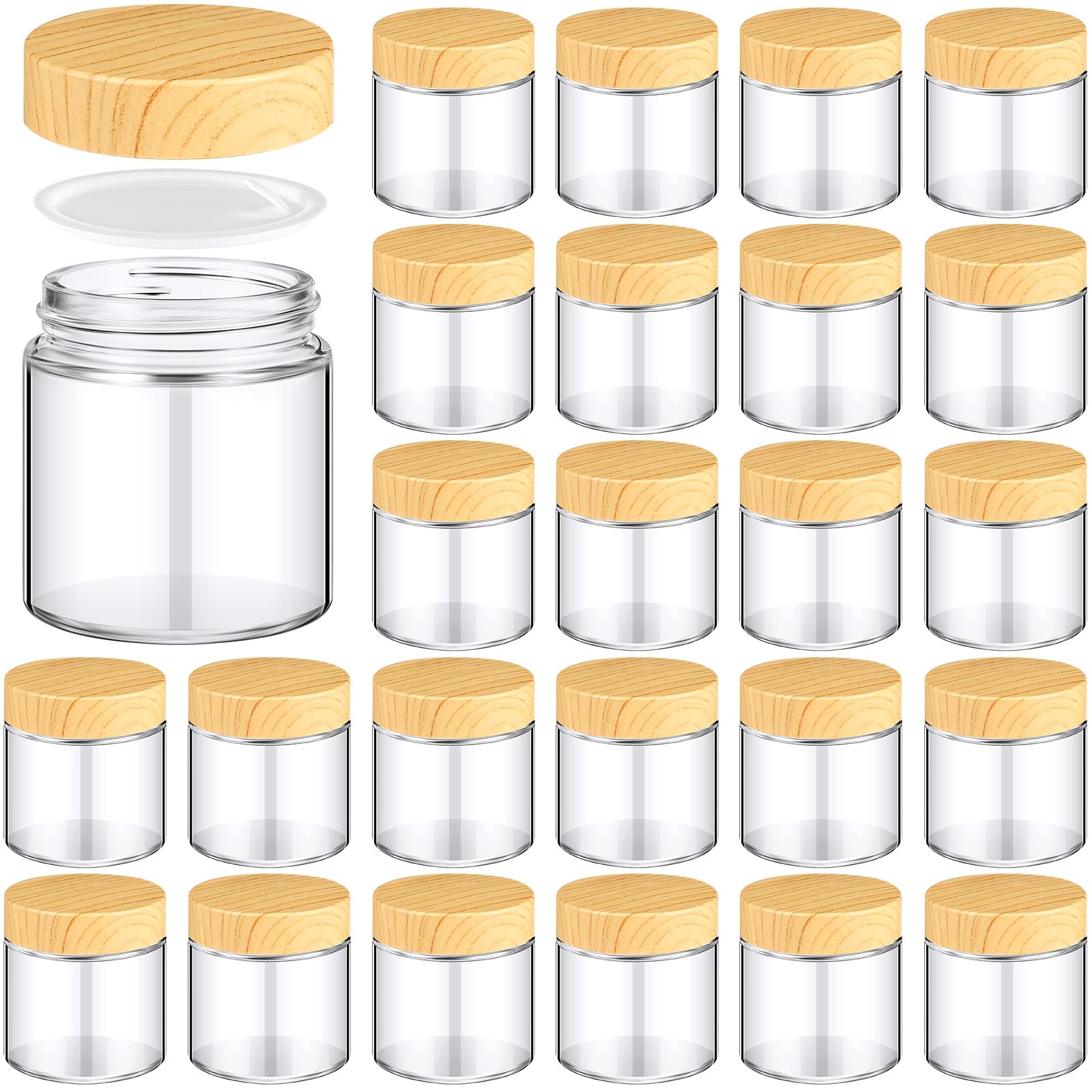 Norme bocaux verre 120 ml avec couvercle bambou — rangement hygiénique en voyage