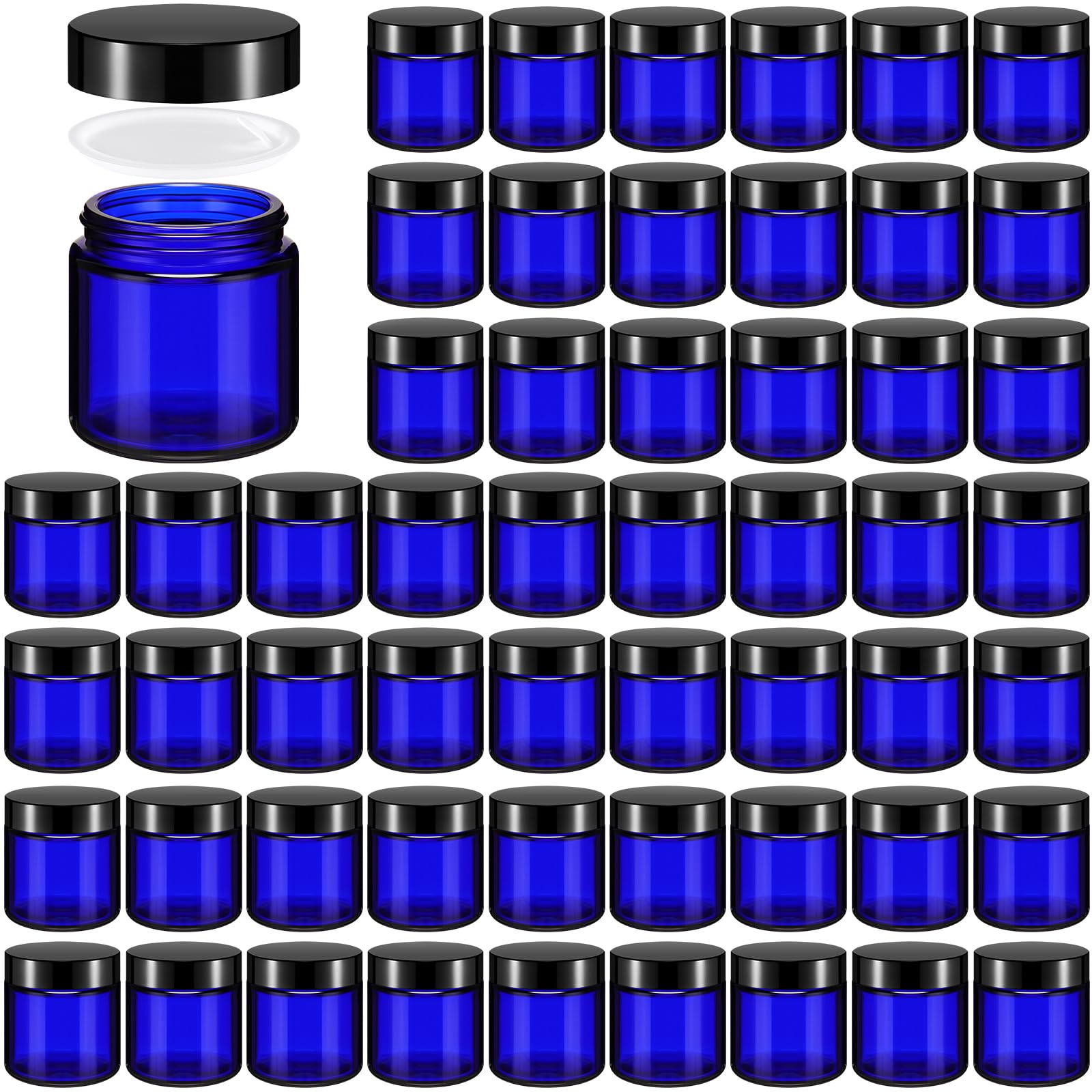 Norme bocaux en verre 4 oz avec couvercle hermétique, ensemble de 48 pièces.