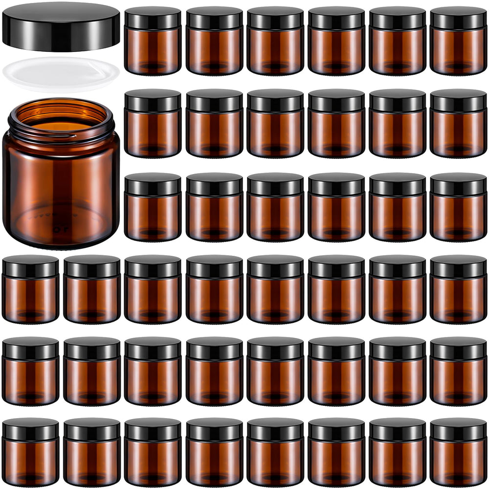 Bocaux Norme 4oz en verre avec couvercle hermétique pour un rangement cosmétique élégant.