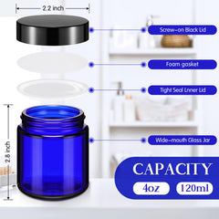 Norme bocaux en verre 4 oz, joint intérieur pour fermeture sûre.