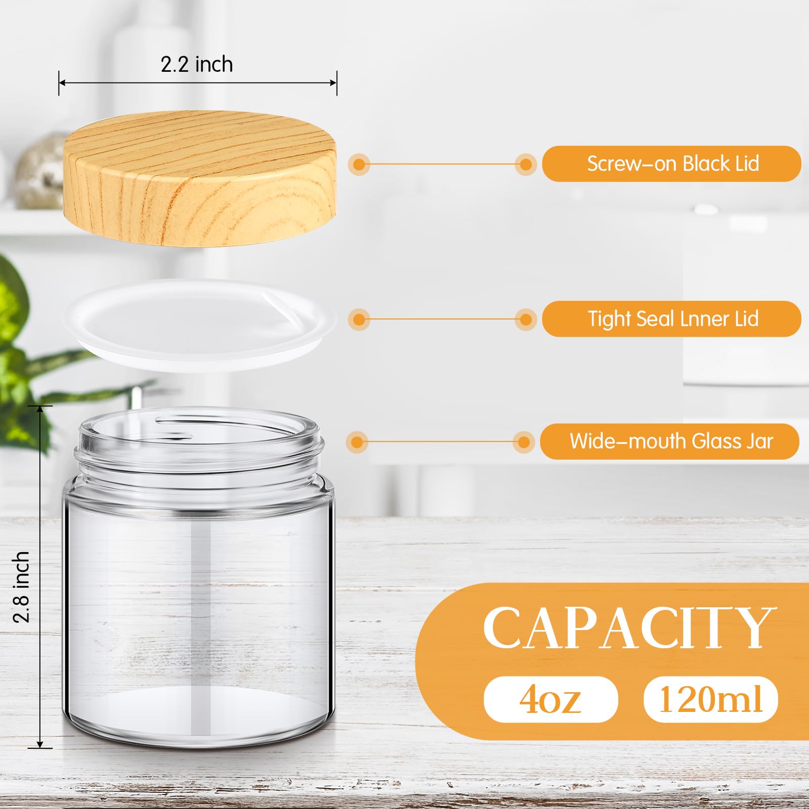 Norme bocaux verre 120 ml pour cosmétiques — transport facile et sûr