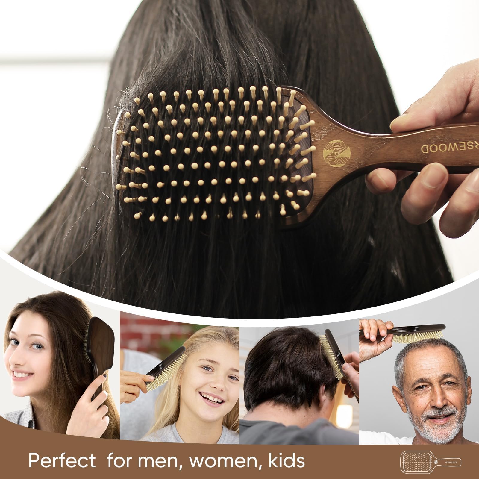 Norsewood brosse cheveux pour femmes hommes et enfants – utilisation familiale.