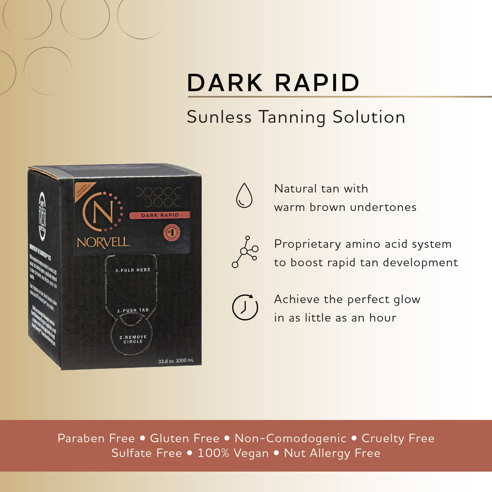 Norvell spray tan: visuel d’application montrant la couverture naturelle