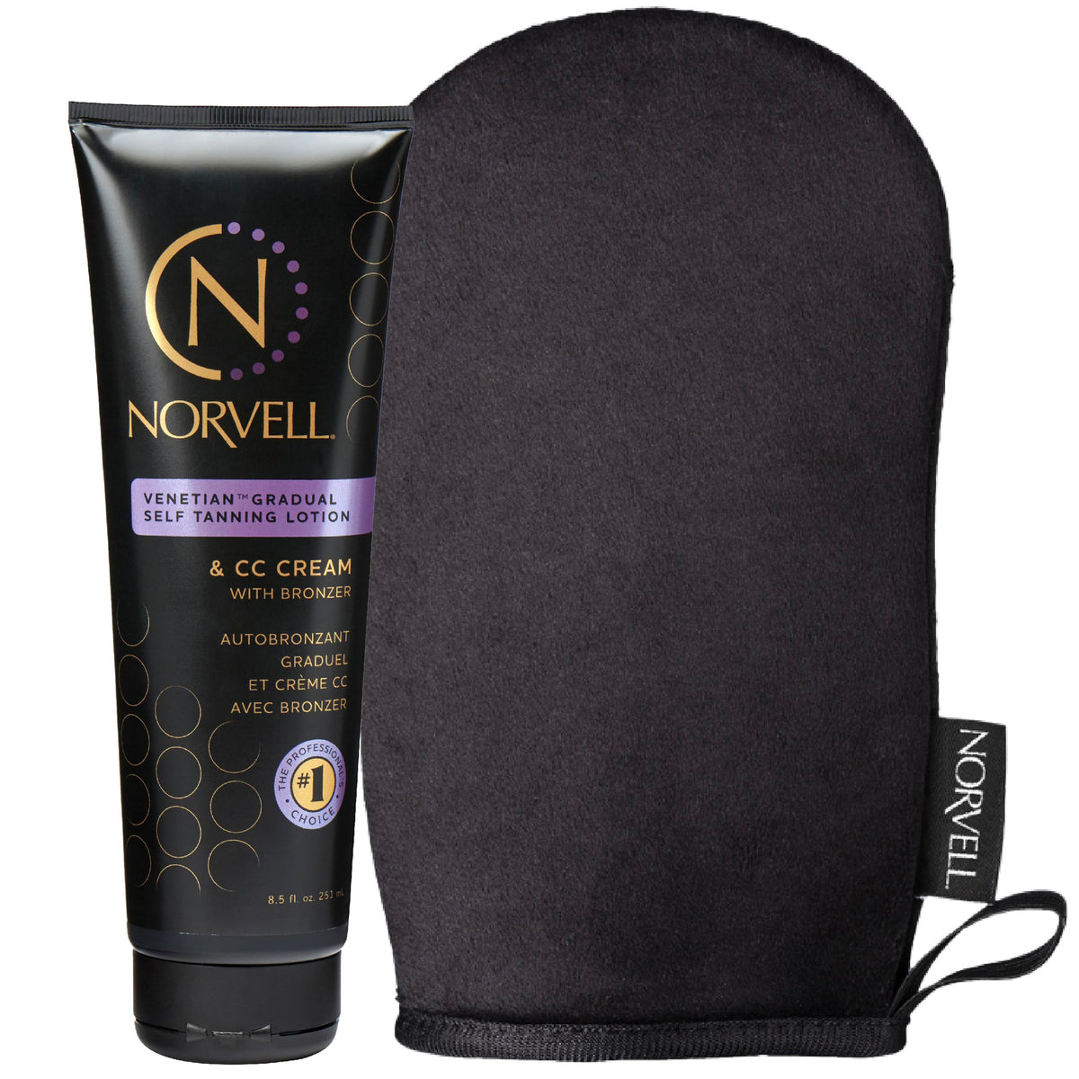 Norvell Lotion Extenseur de Teint en bouteille prolonge le bronzage et hydrate la peau.