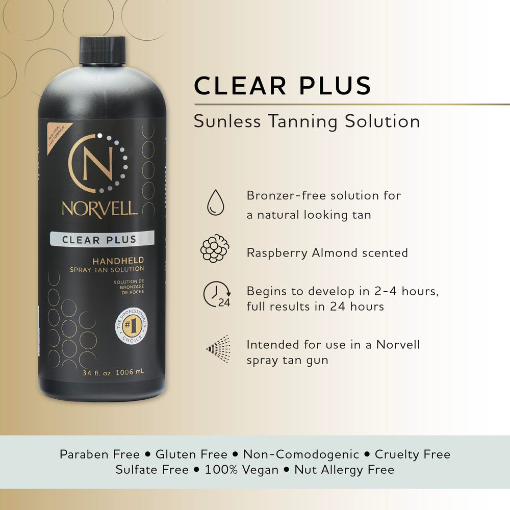 Norvell Premium Spray Tan Clear Plus – application HVLP fluide et uniforme.