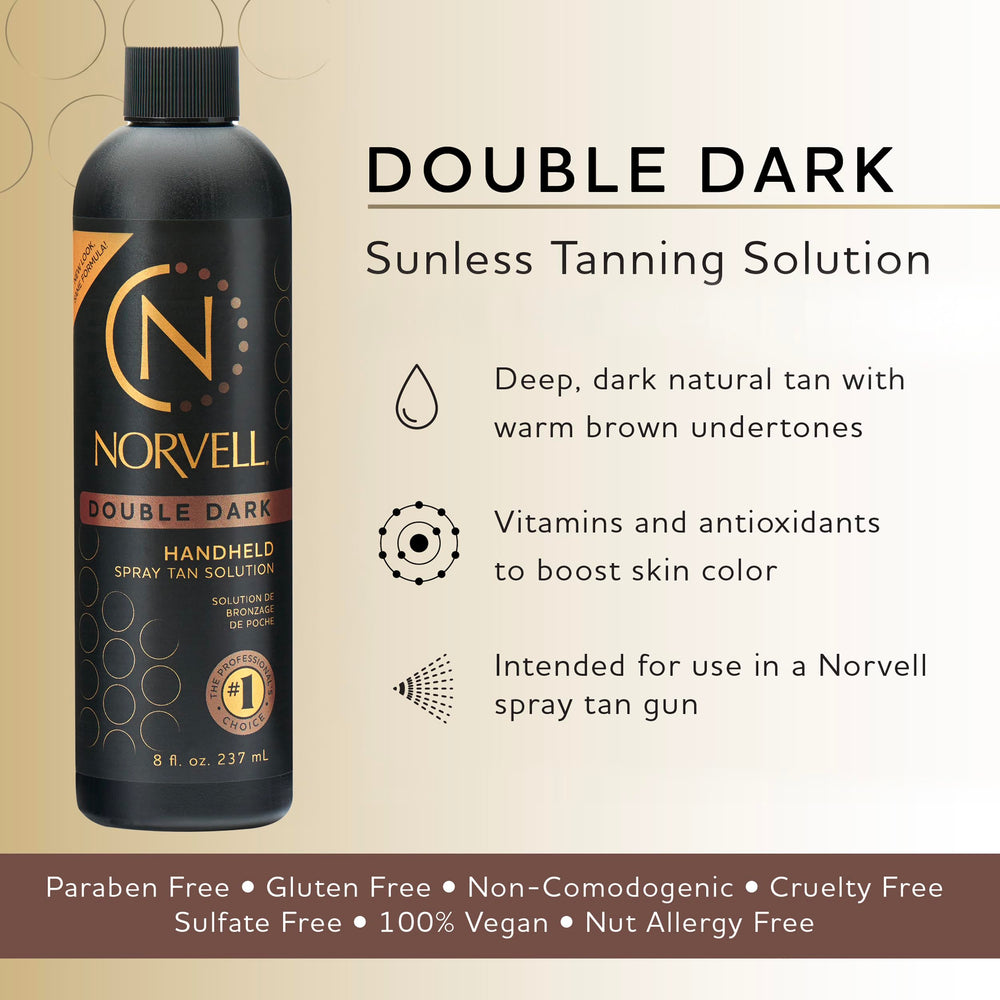Flacon-doseur Norvell Double Dark pour une application précise et homogène.