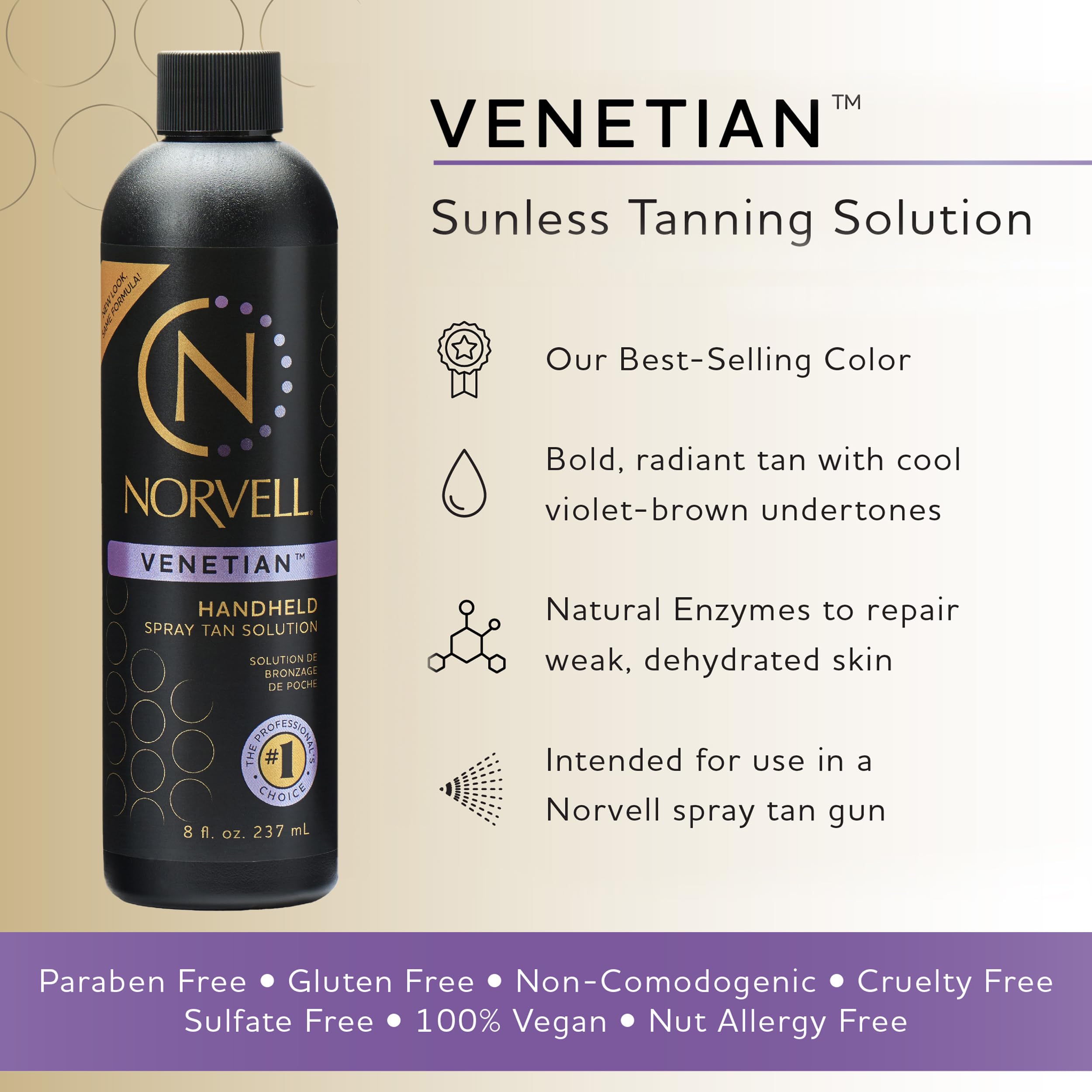 Norvell Venetian outil d’application spray tan pour un bronzage uniforme.