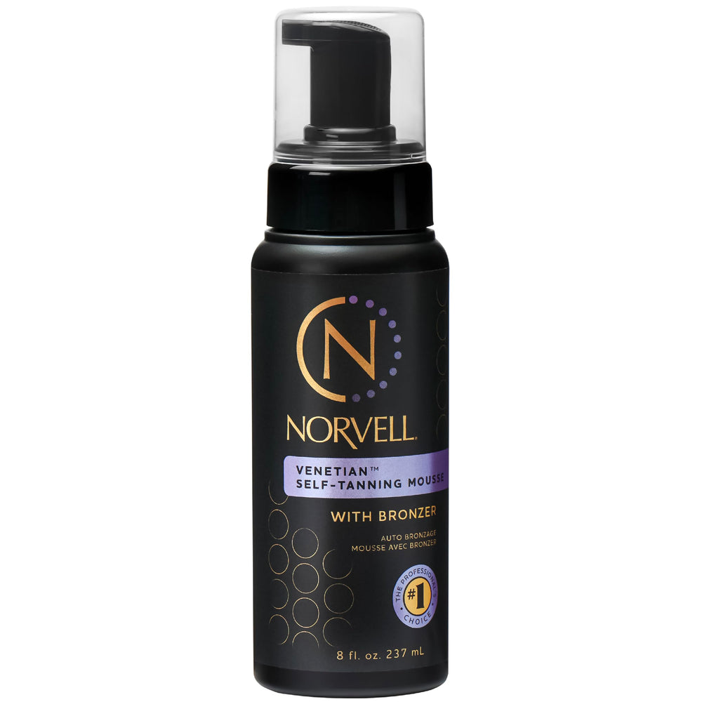 Norvell Venetian Mousse bronzante — bouteille élégante pour bronzer naturellement rapidement.