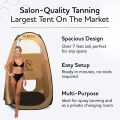 Norvell XL tente bronzage, ouverture arrière pour extraction efficace