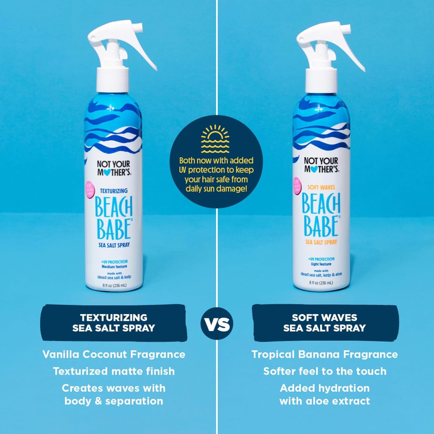 Not Your Mother's Beach Babe Sea Salt Spray emballage 75% PCR.