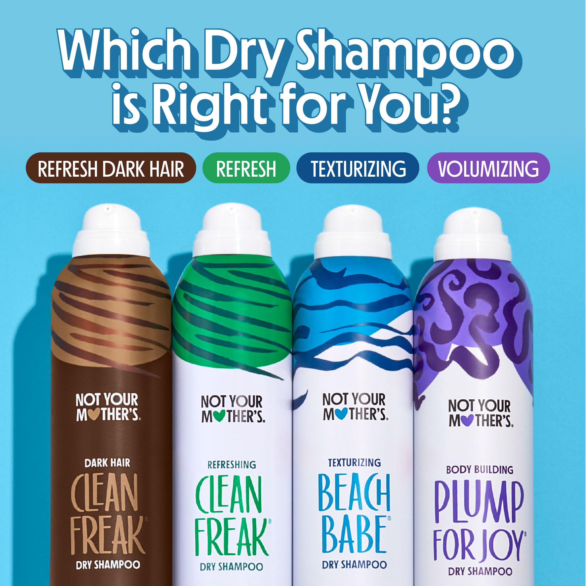 Not Your Mother's Clean Freak Dark Hair Dry Shampoo aluminum-free formula suitable for dark hair.
