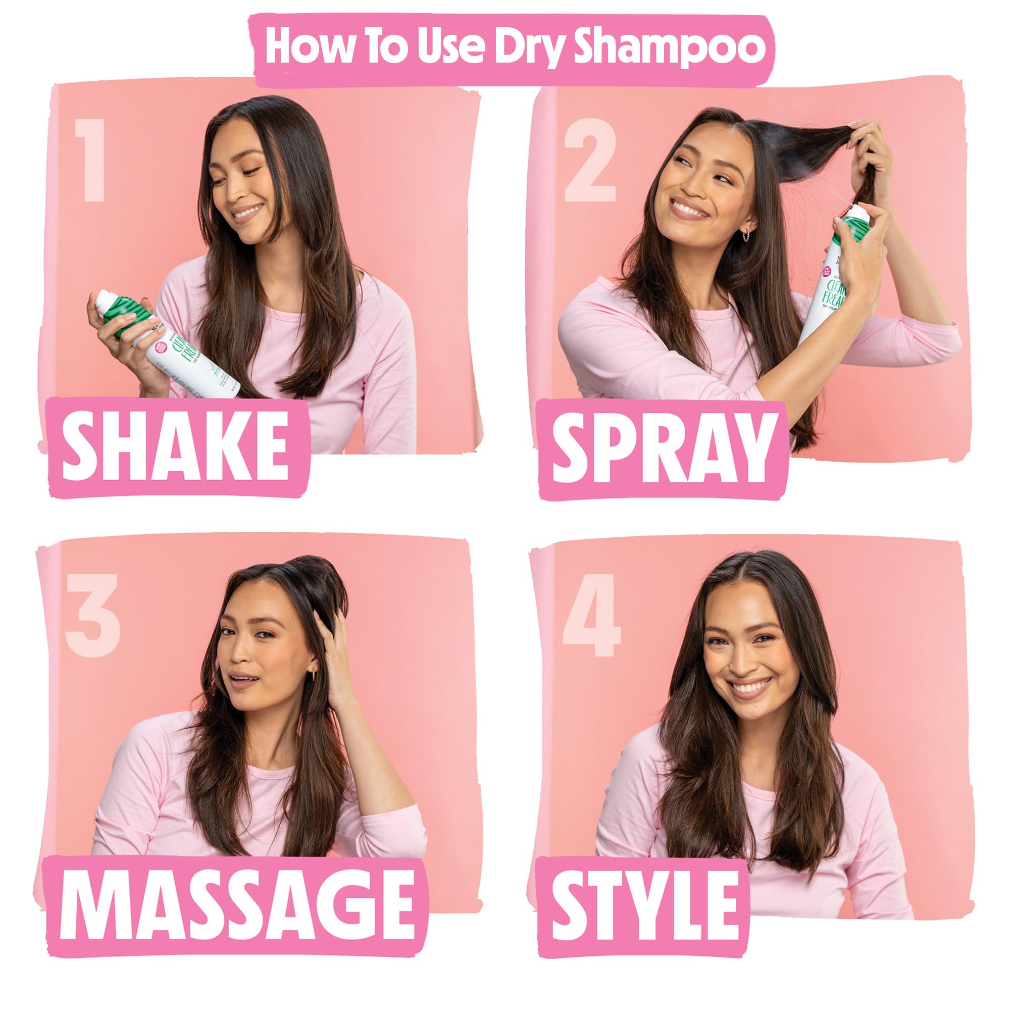 Not Your Mother's Clean Freak Dark Hair Dry Shampoo blends with brunette shades for dark hair.
