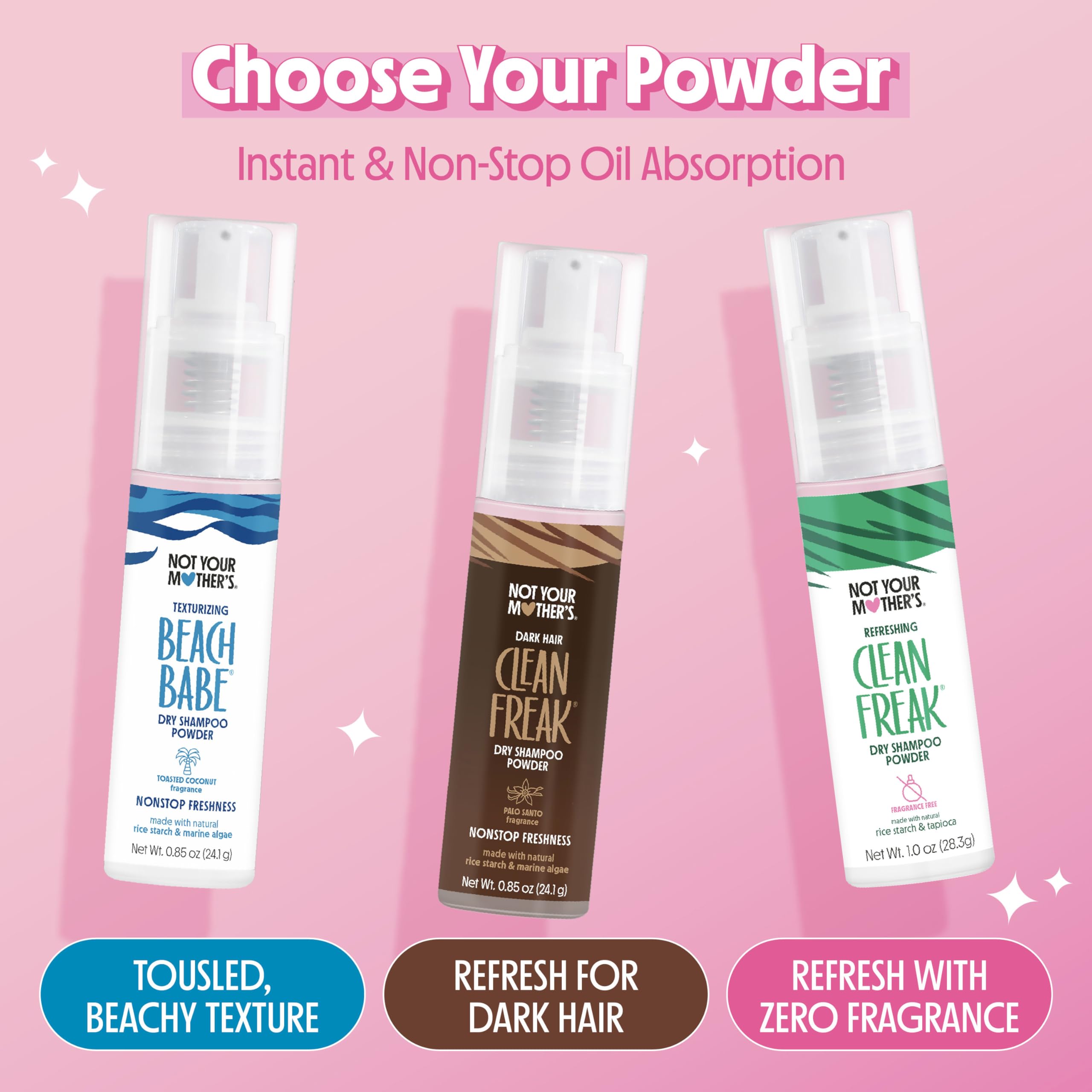 Not Your Mother's Clean Freak unscented dry shampoo suitable for all hair types