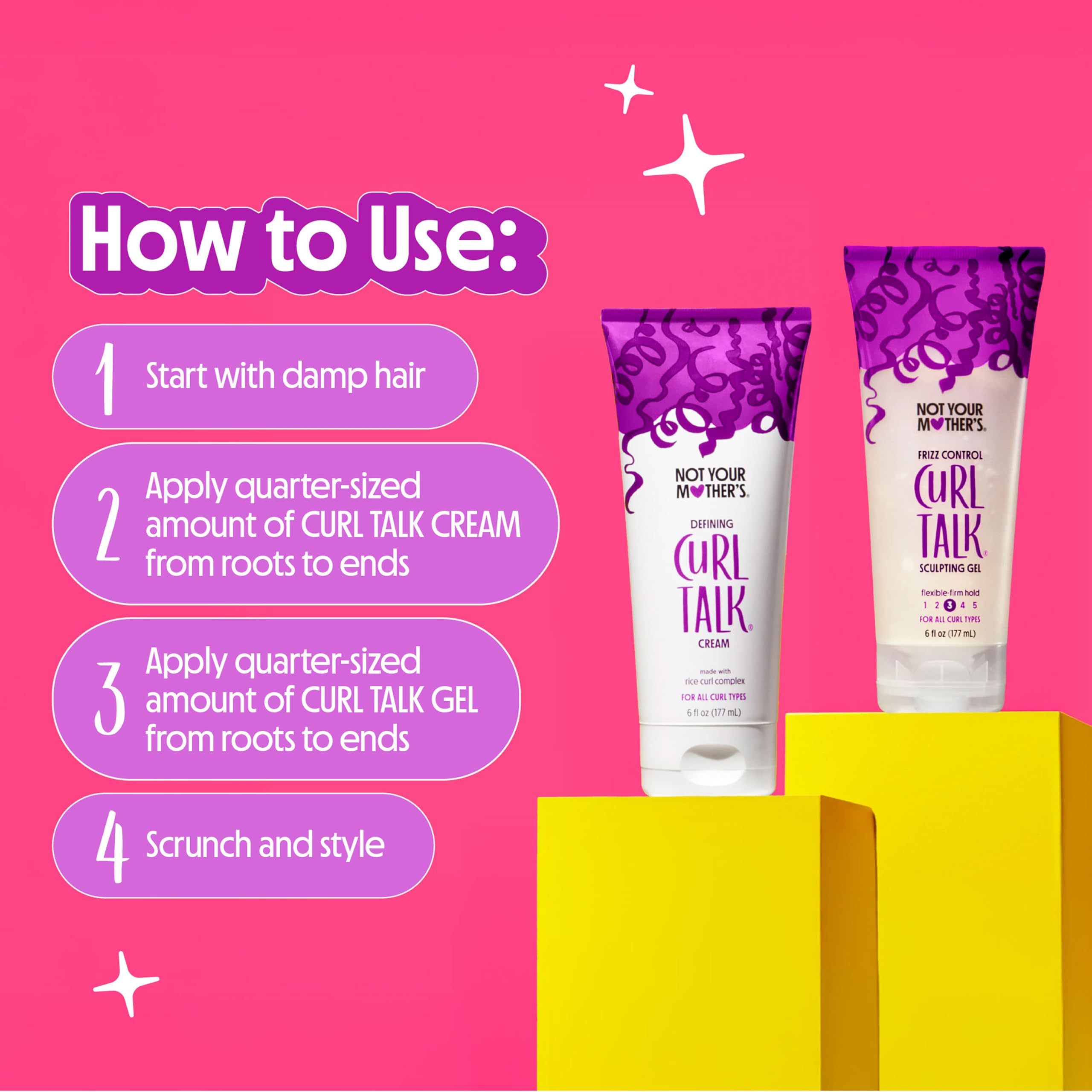 Ingrédients nourrissants Not Your Mother's Curl Talk pour cheveux colorés