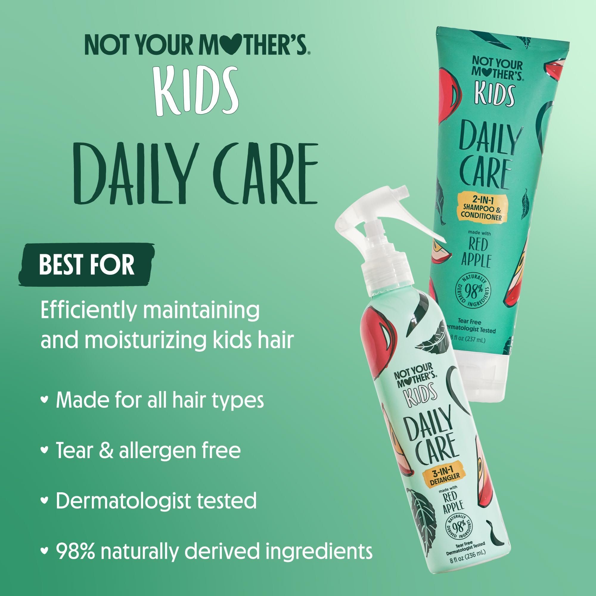 Not Your Mother's Kids Daily Care 3-en-1, pulvérisateur détangeur, cheveux plus faciles à démêler.