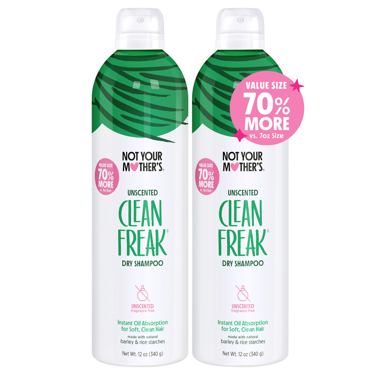Not Your Mother's shampooing sec Clean Freak, bouteille 12oz, absorption rapide des huiles