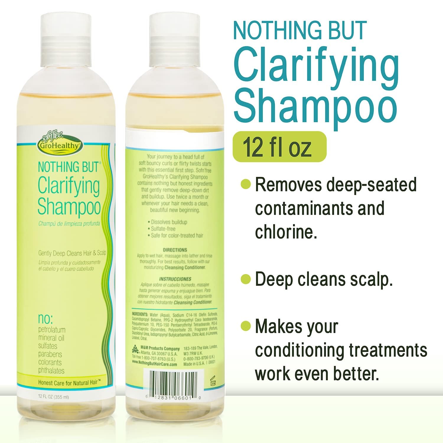 NOTHING BUT clarifiant sans sulfates – application sur cheveux humides pour éliminer les résidus.