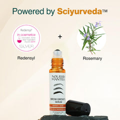 Ingrédients clés Nourish Mantra: Redensyl, Biotine et peptides pour des sourcils plus forts.