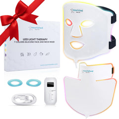 Nourished Bodynskin masque LED visage et cou, sept couleurs, soin potentiel du teint.