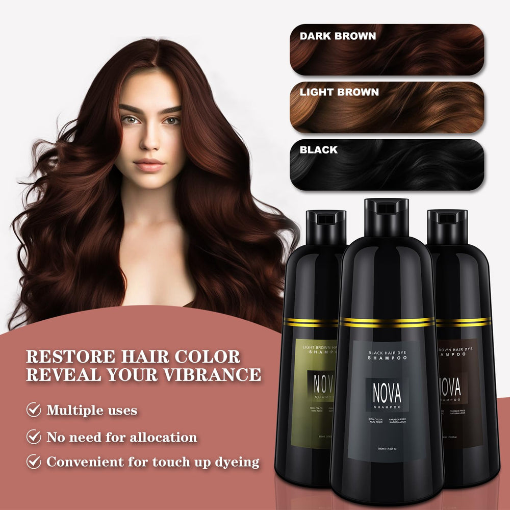 Nova Shampoo: système triple protection pour nourrir et protéger les cheveux.