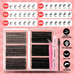 NovaBeryl cils-clusters 30D-100D: variations de longueurs pour un look nuancé.