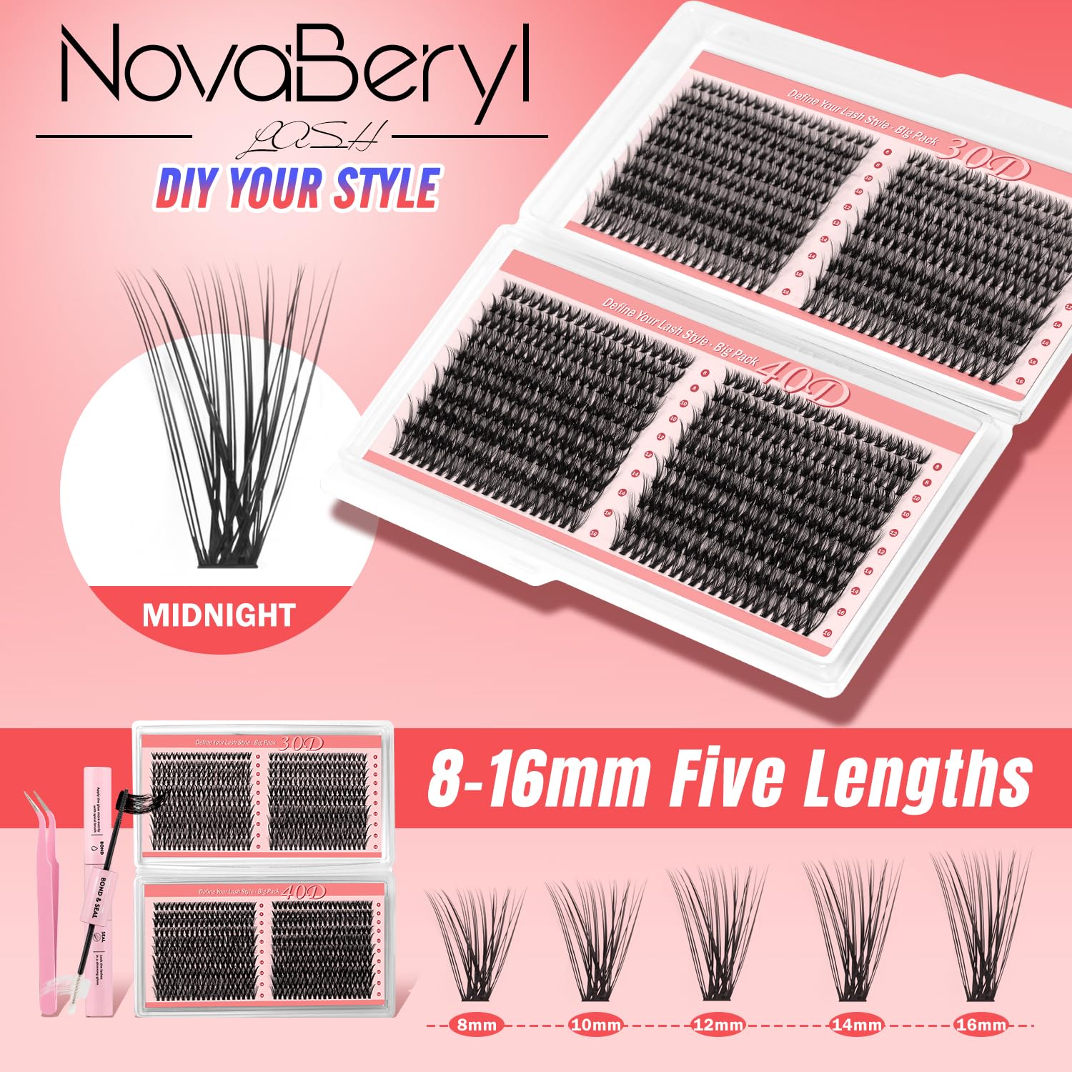NovaBeryl extensions cluster 30D/40D pour regards variés