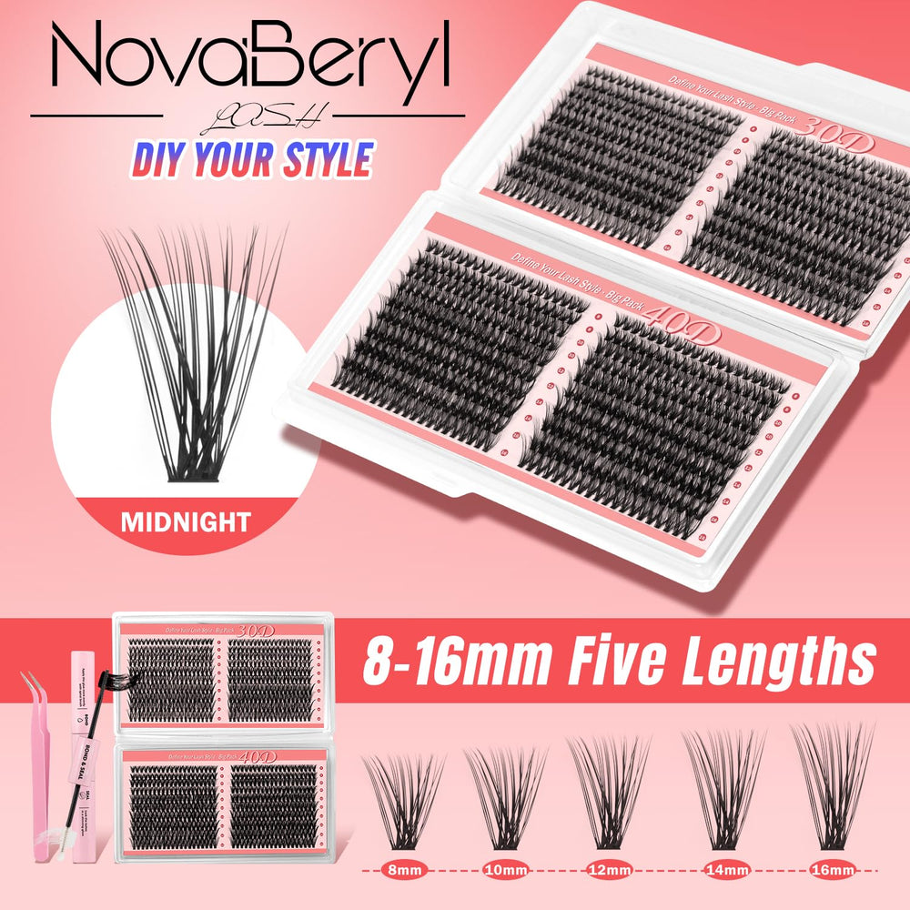 NovaBeryl extensions cluster 30D/40D pour regards variés