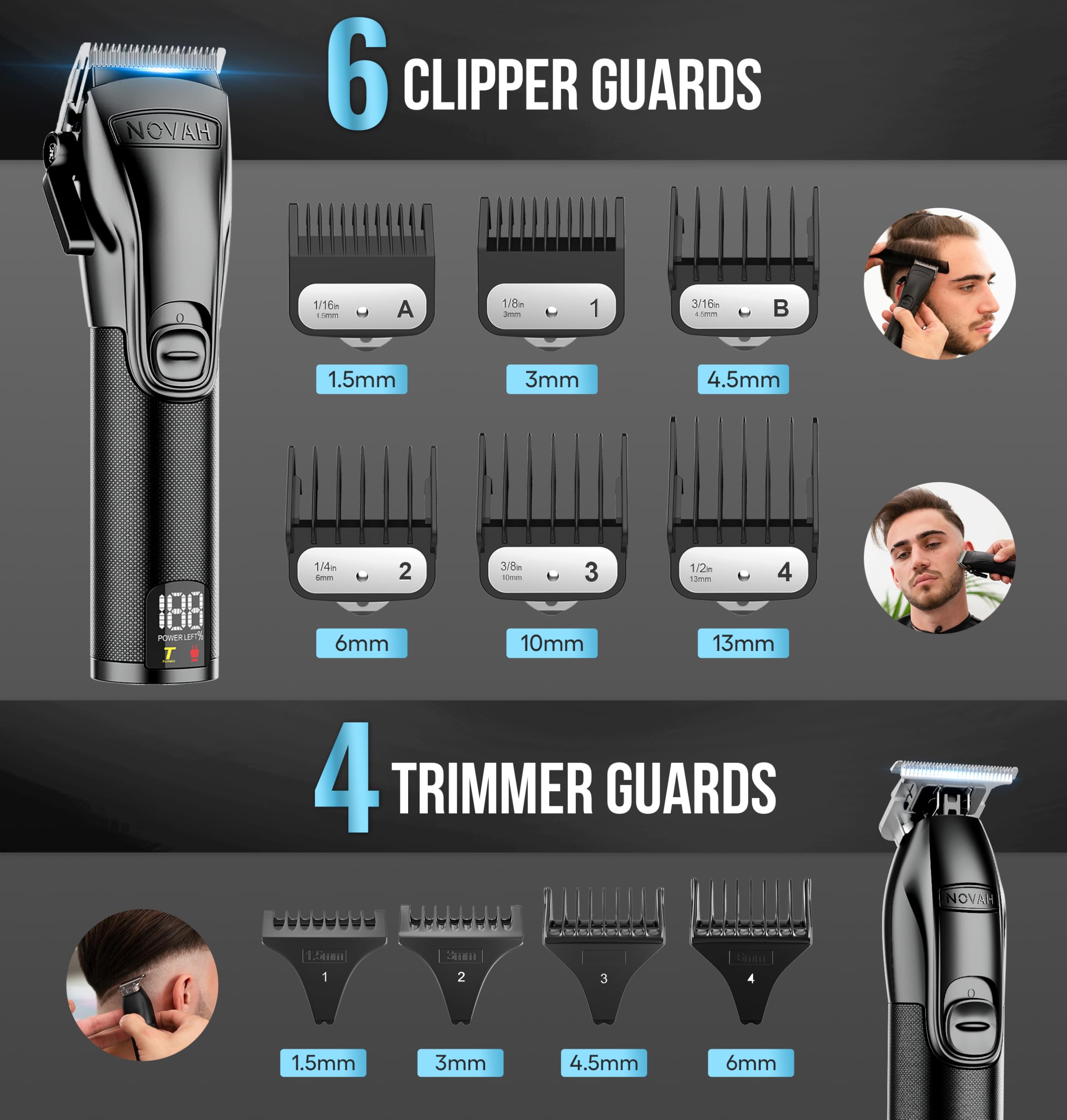 NOVAH Grooming écran LED haute définition pour suivre vitesse et énergie.