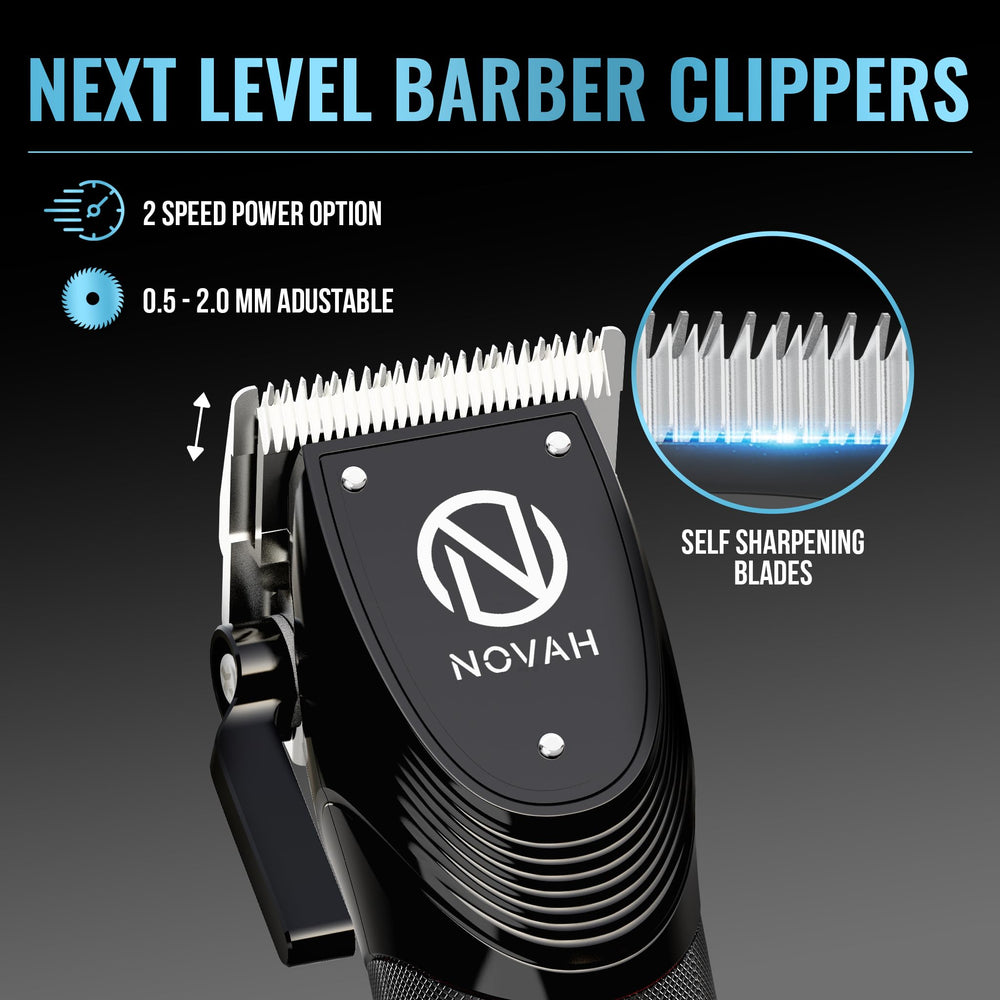Peigne professionnel NOVAH Grooming pour placement précis des cheveux.