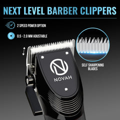 Peigne professionnel NOVAH Grooming pour placement précis des cheveux.