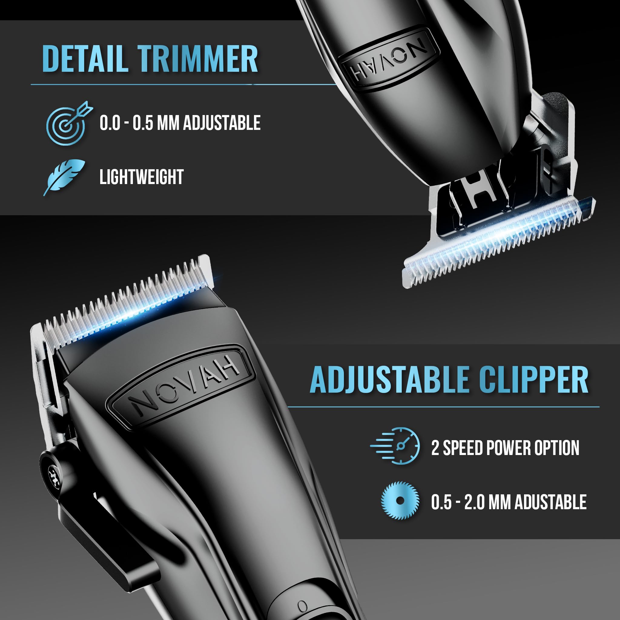 NOVAH Grooming rasoir foil professionnel pour peau douce et fini impeccable.