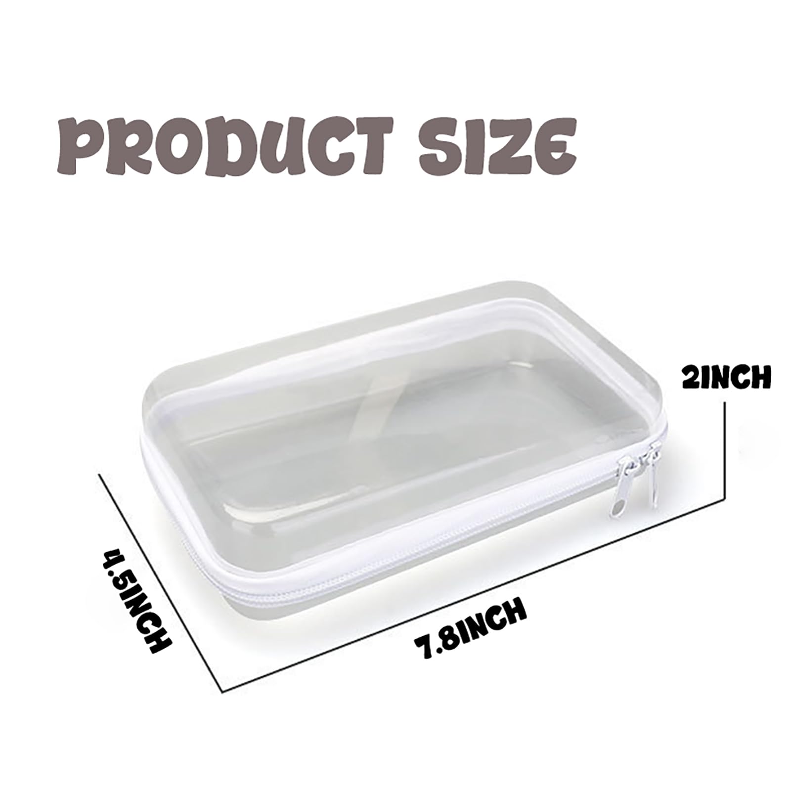 NovaHF étui transparent avec zip double, pratique pour cosmétiques en déplacement.