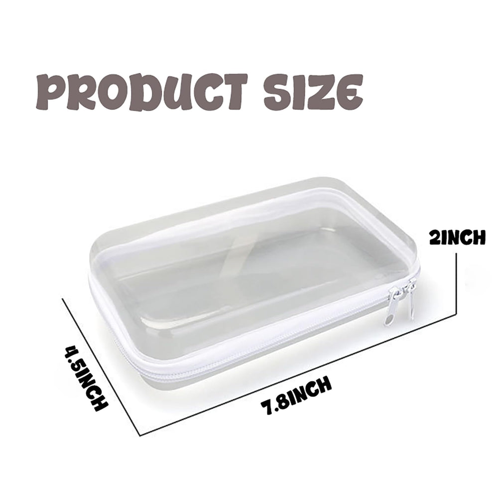 NovaHF étui transparent avec zip double, pratique pour cosmétiques en déplacement.
