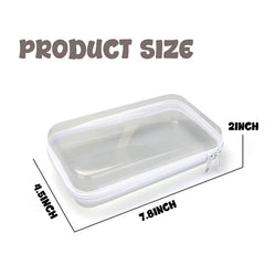 NovaHF étui transparent avec zip double, pratique pour cosmétiques en déplacement.