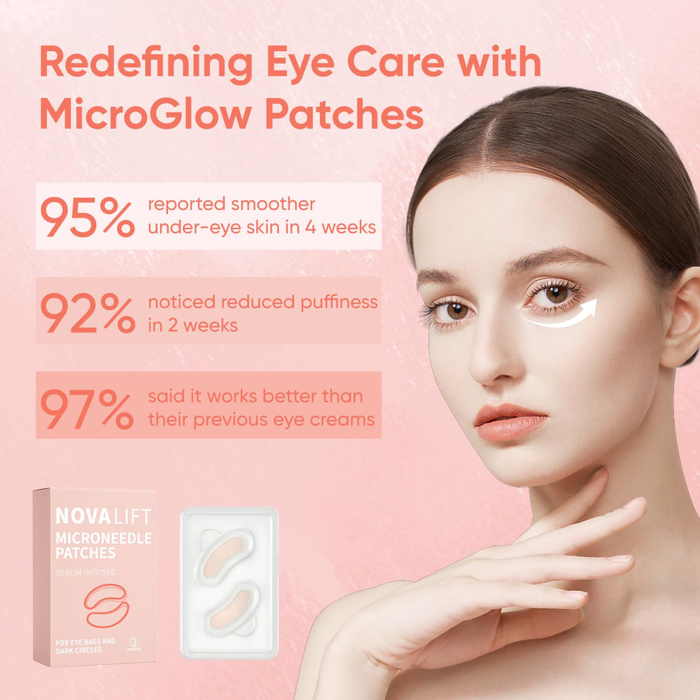 NOVALIFT MicroGlow Eye Patches - formule hyaluronique, hydratation durable autour des yeux.