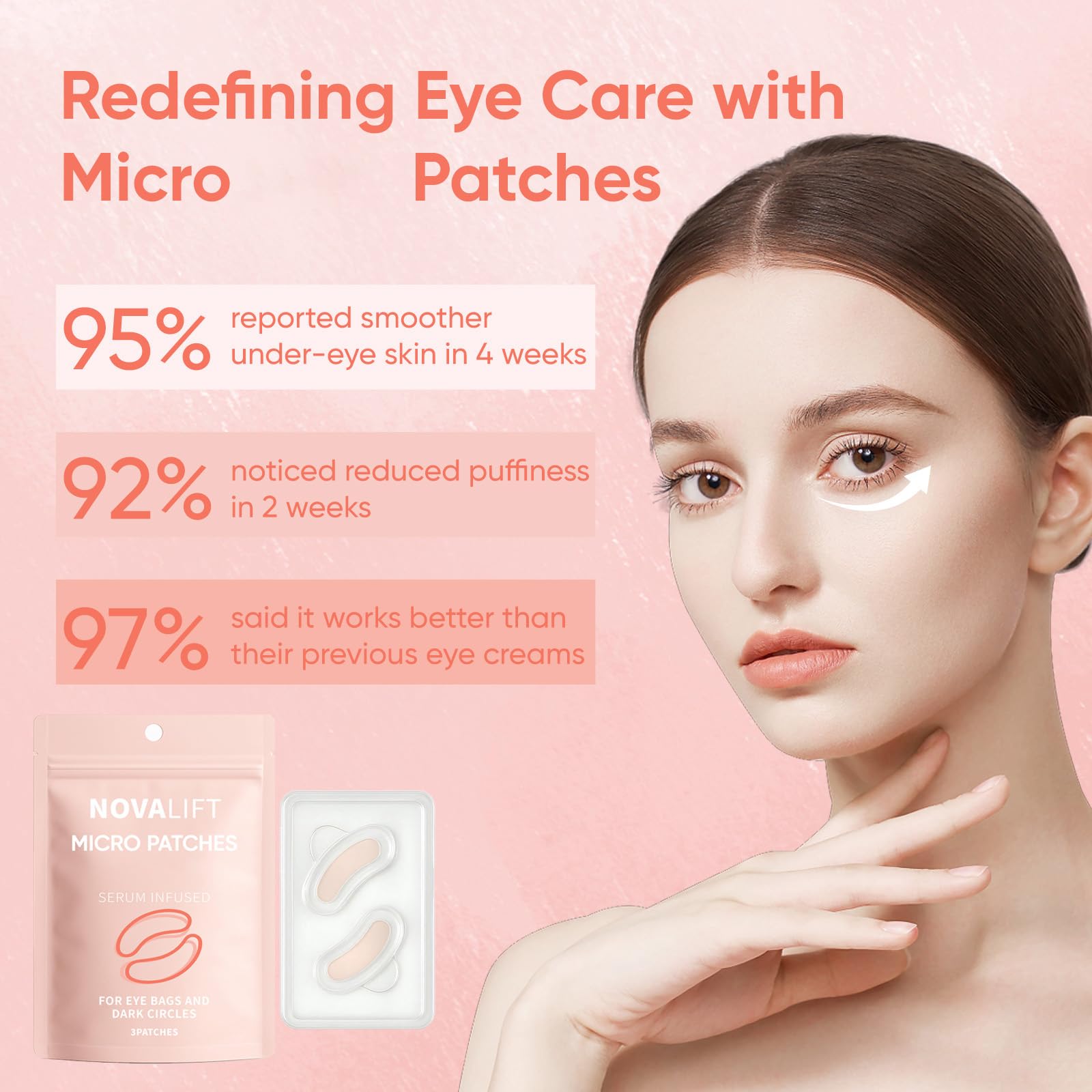 NOVALIFT patches-yeux effet refroidissant apporte une sensation de fraîcheur.