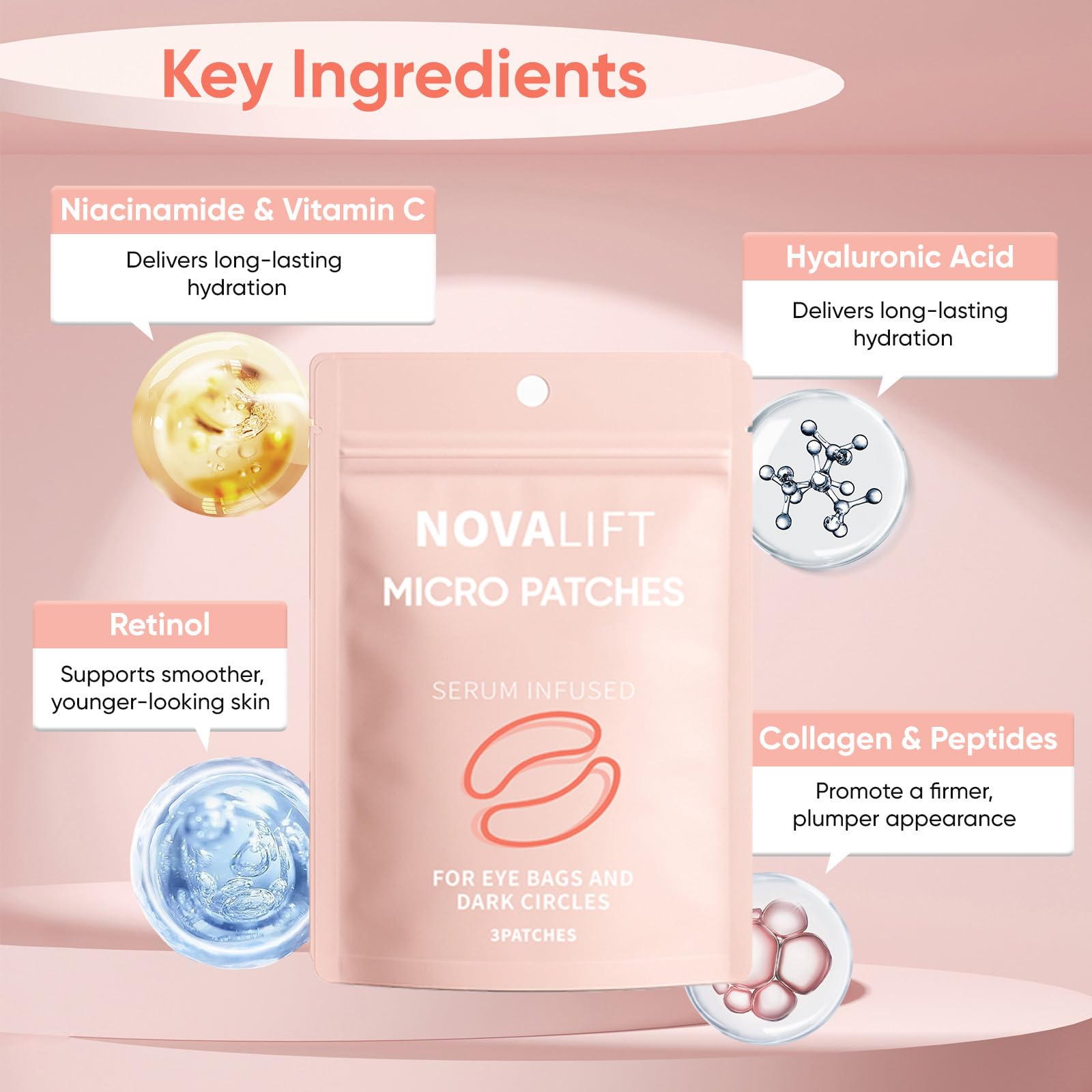 NOVALIFT patches-yeux poches et cernes pour un regard plus lumineux.