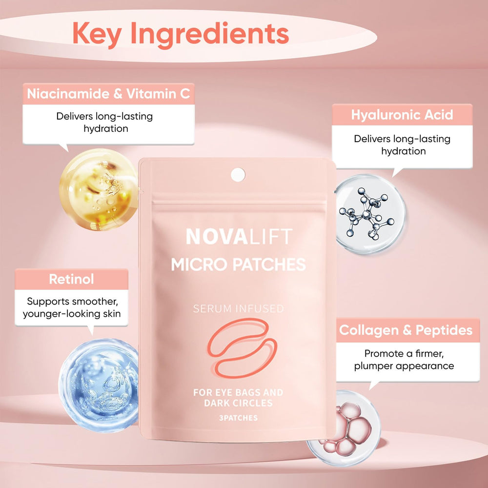 NOVALIFT patches-yeux poches et cernes pour un regard plus lumineux.
