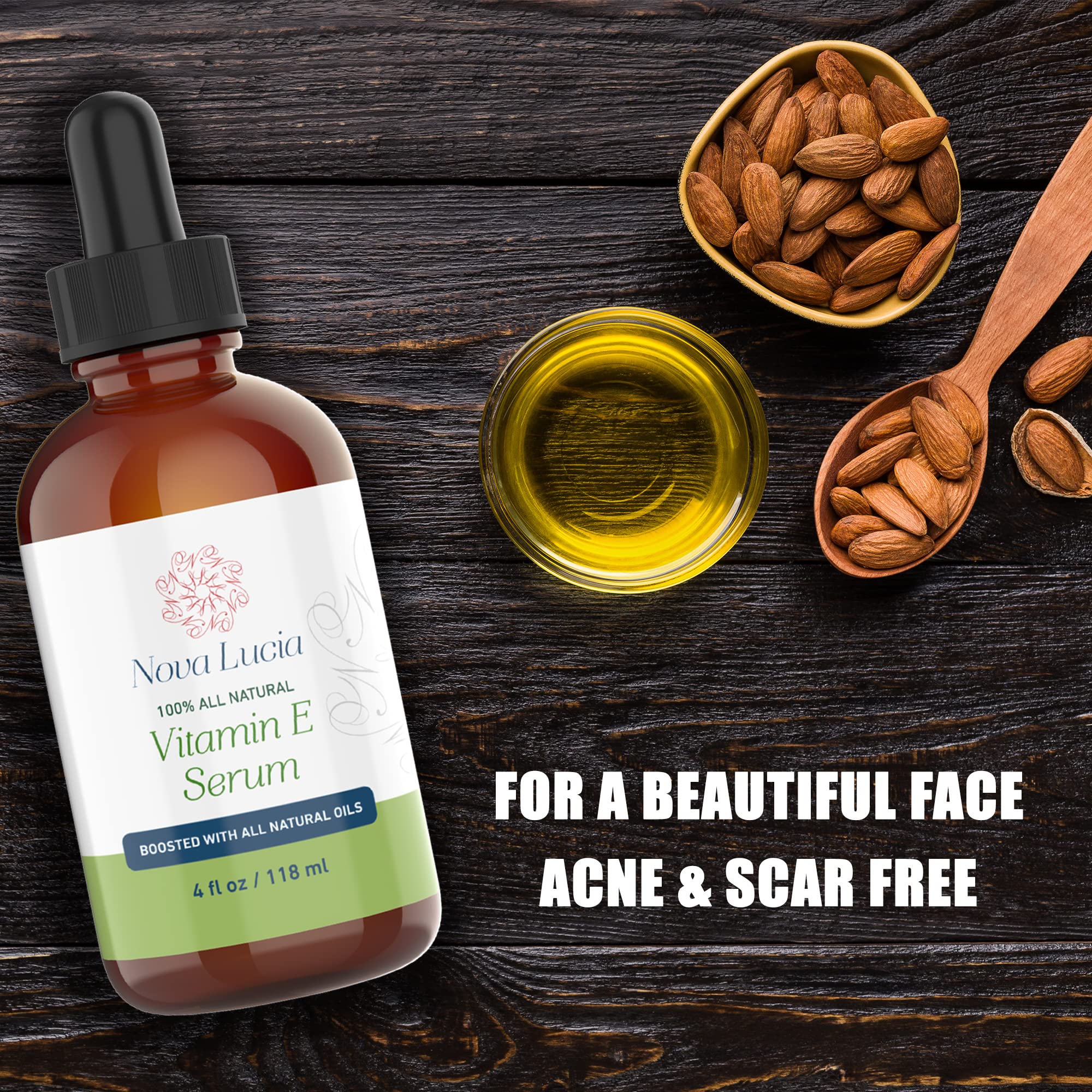 Nova Lucia huile vitamine E – cheveux brillants et cuticules hydratées.
