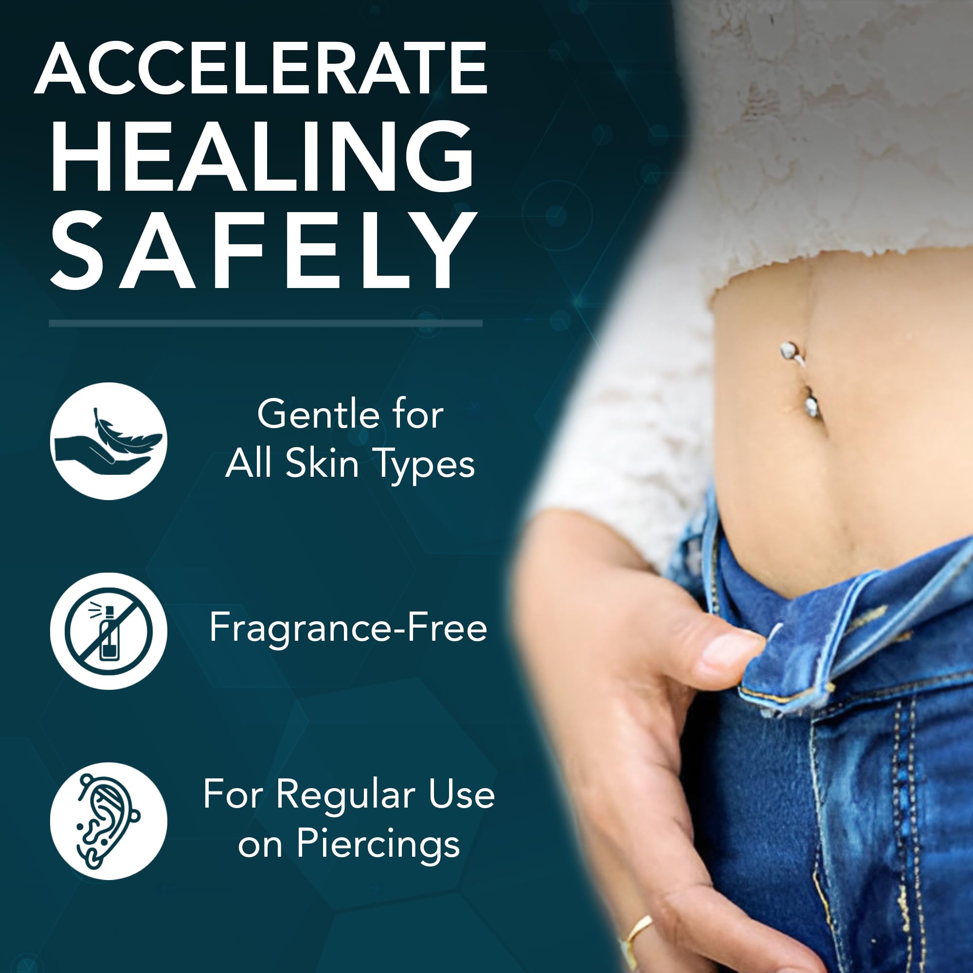 NOVEHA acide hypochloreux nettoyant, action douce autour des piercings