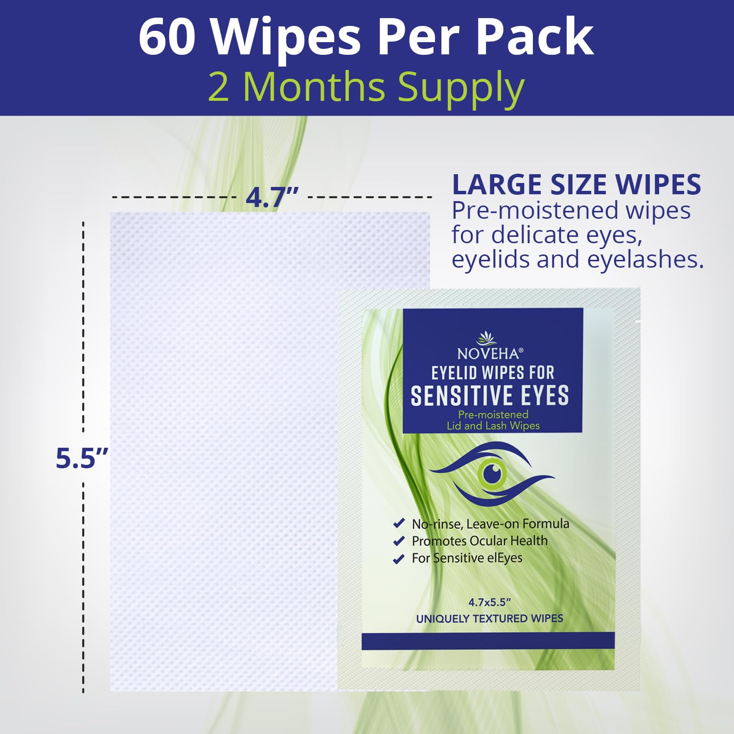 NOVEHA Lingettes paupières sans alcool et sulfates, usage sûr quotidien