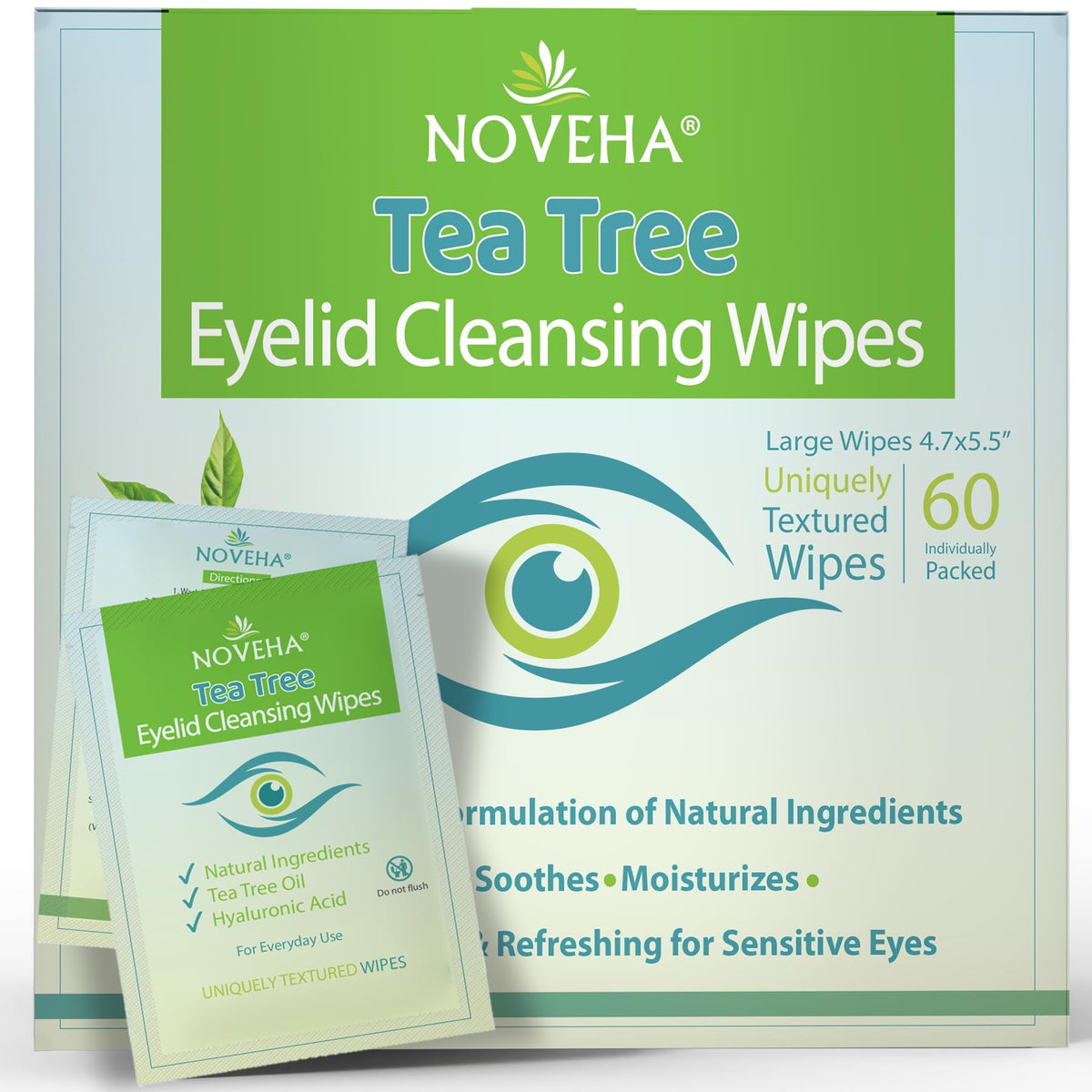 Lingettes NOVEHA yeux arbre-a-the hydratation pour les yeux sensibles