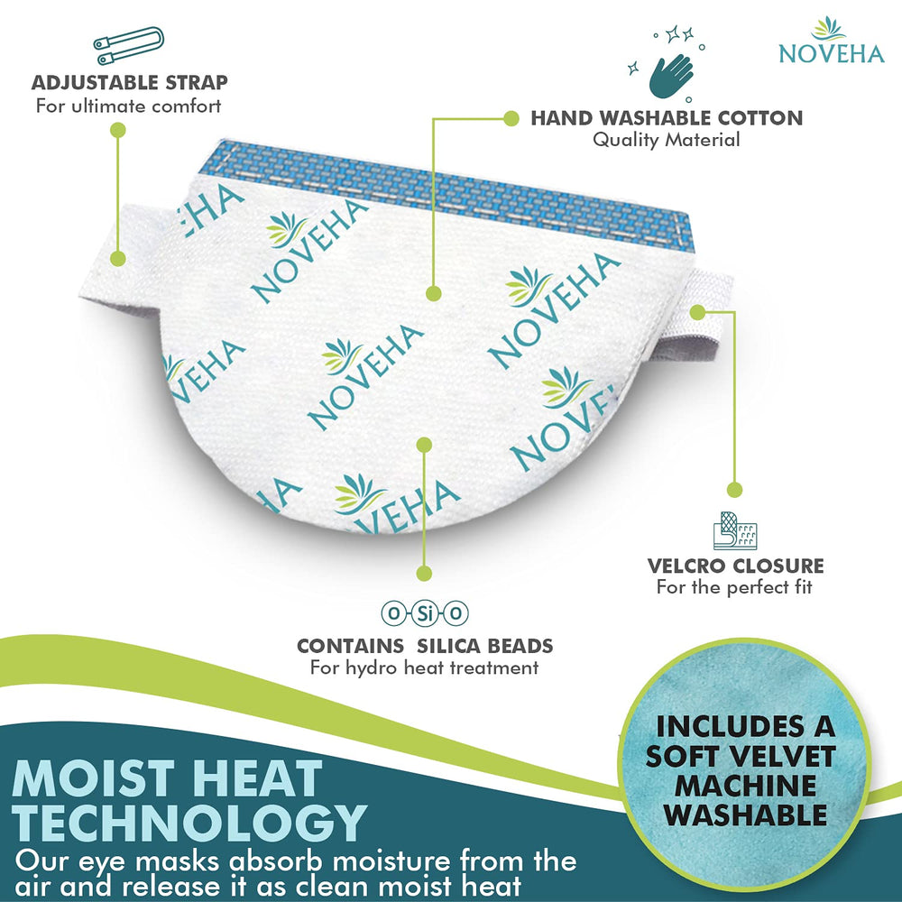NOVEHA masque-yeux avec sangle réglable pour ajustement confortable.