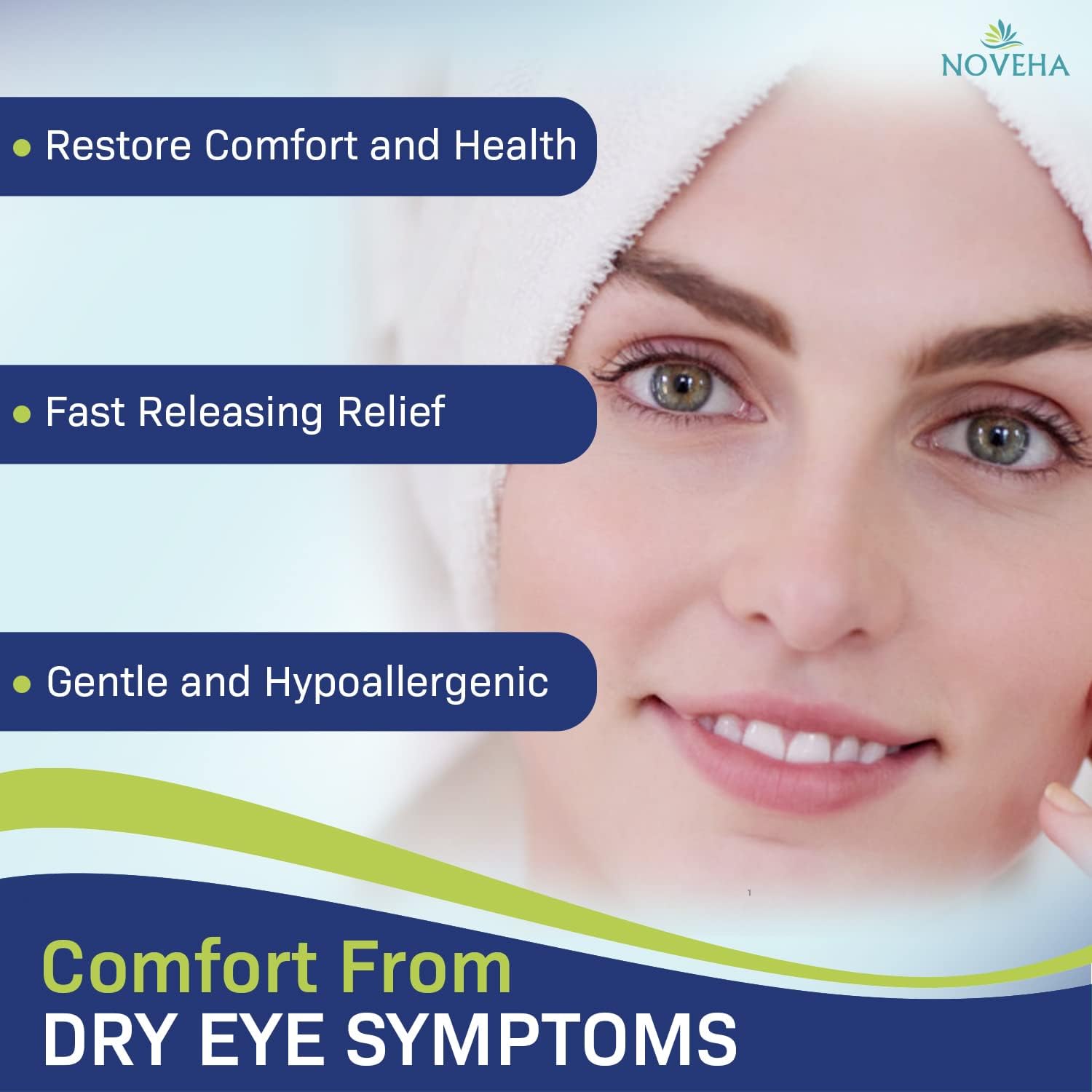 NOVEHA préparation idéale avant le spray oculaire hypochloreux.