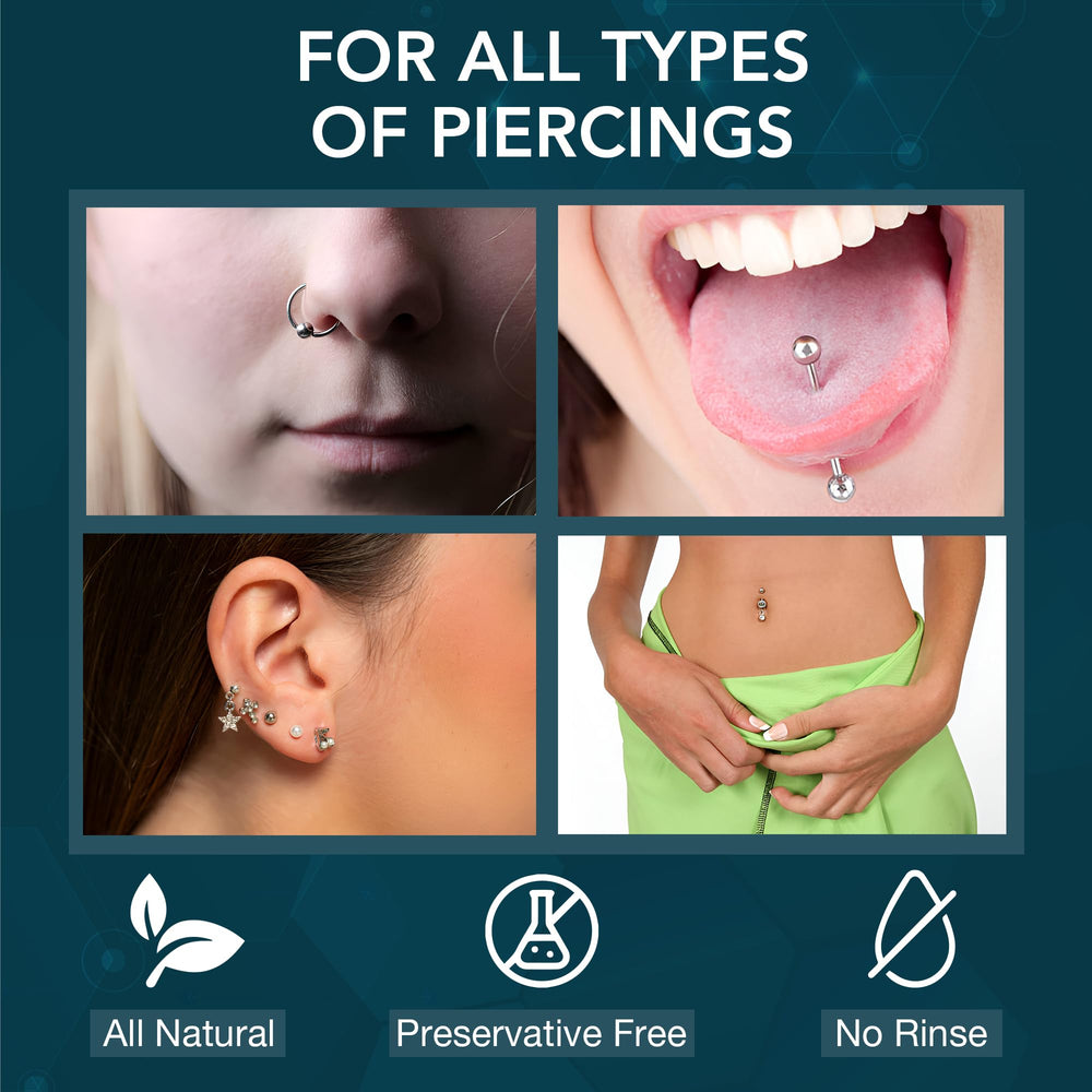 NOVEHA pulverisation piercings application directe, soin rapide sans rinçage autour du piercing