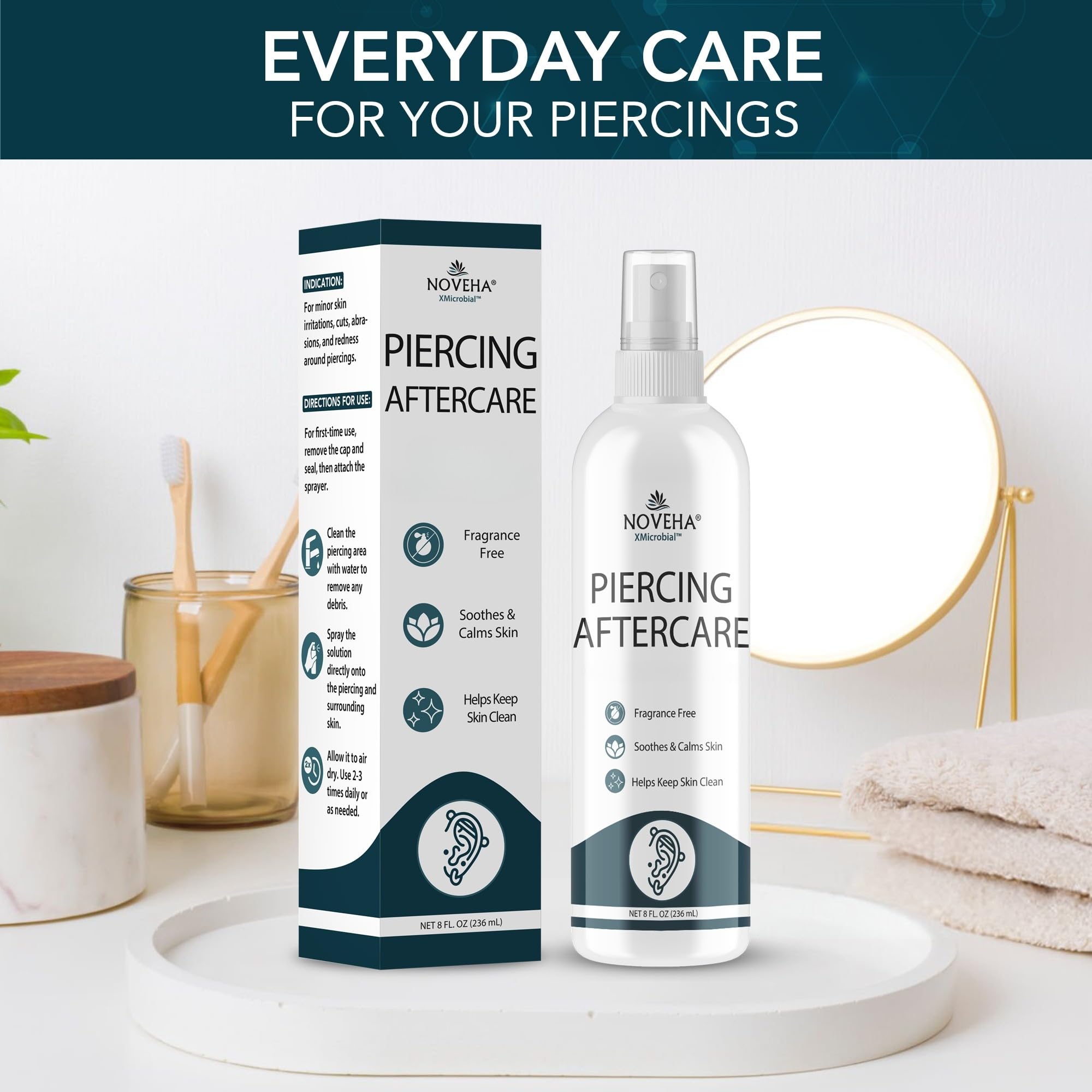NOVEHA utilisation rapide piercing, application directe sans rinçage
